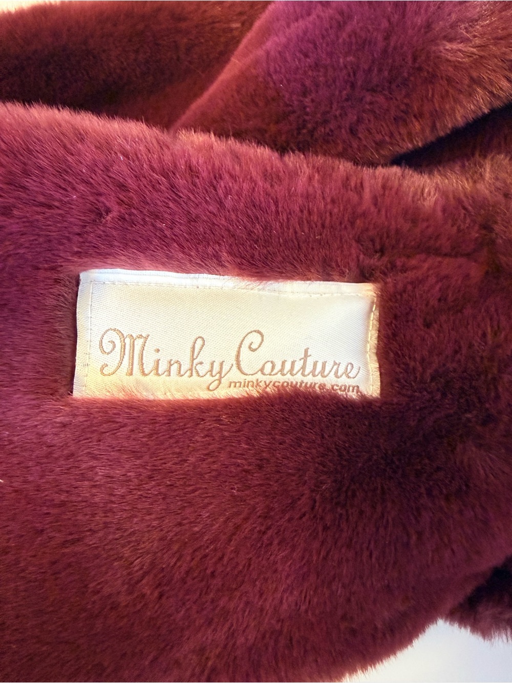 Minky Couture Plush Scarf & Wrap with snaps deep Burgundy OS soft, luxurious